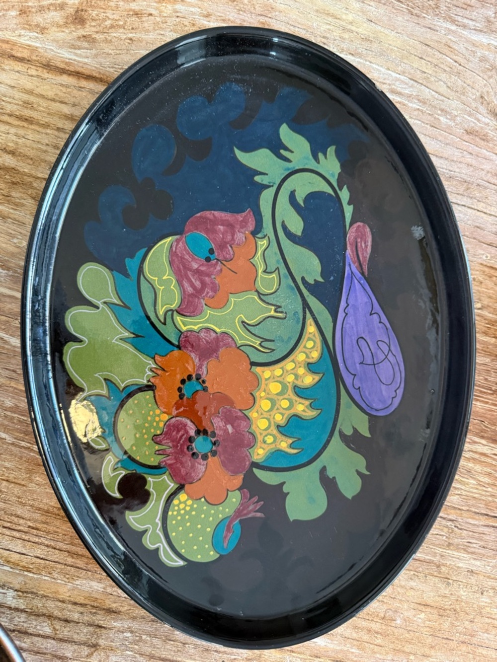 Authentic PZH Hand Painted Oval Art Nouveau Tray